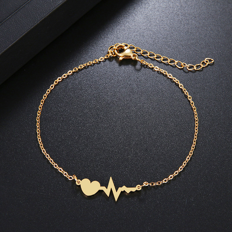 Dotifi Roestvrij Stalen Armband Voor Vrouwen Goud En Zilver Kleur Liefde Elektrocardiogram Pulseira Minnaar Engagement Sieraden