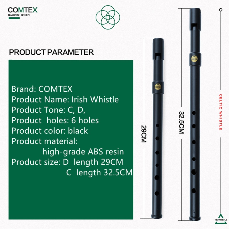 Ierland Comtex Tin Fluitje Fluit C &amp; D Tune 6 Gaten Ierse Fluitje Dizi Penny Flauta Muziek Instrument abs Hars