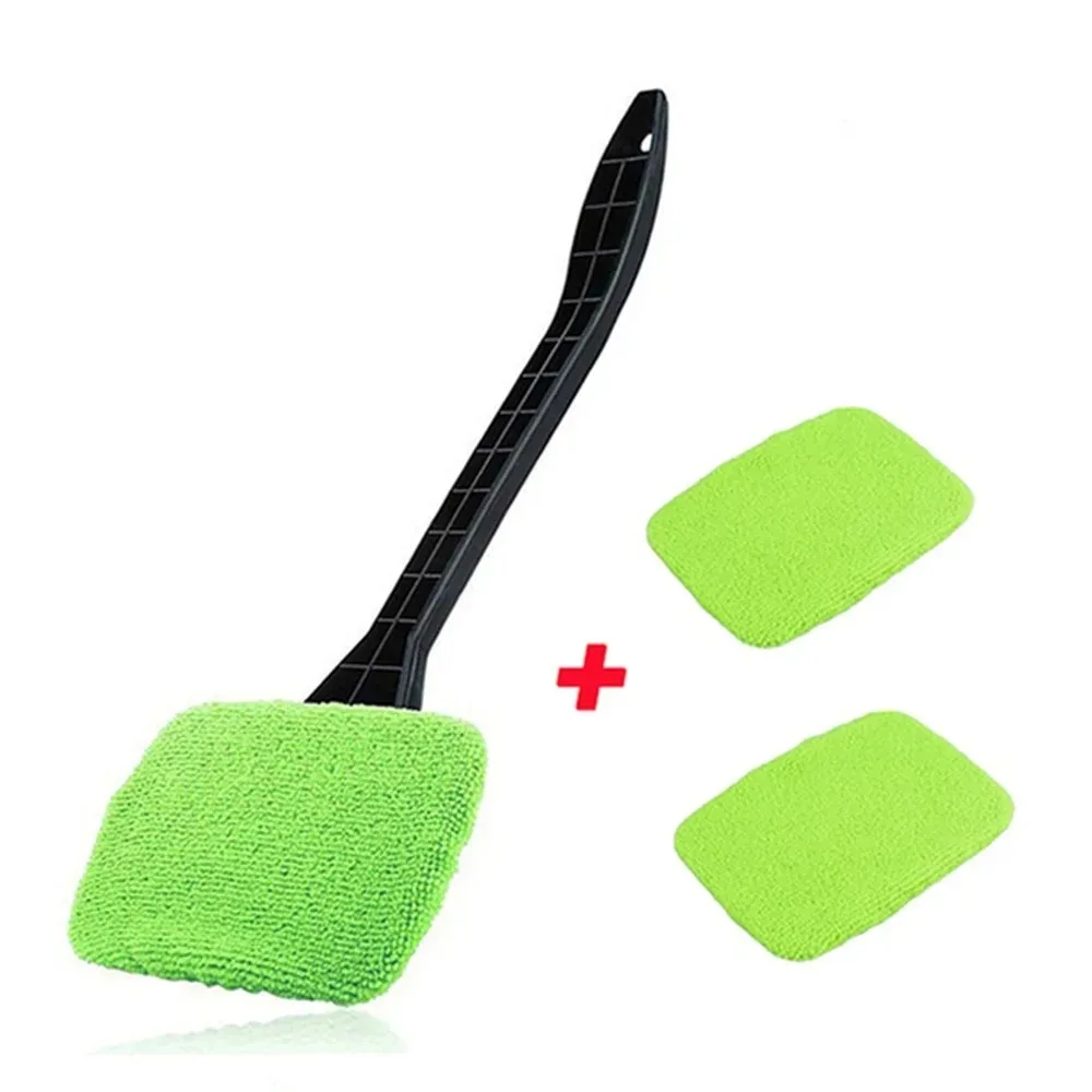 Auto Windschutzscheibe Reinigung Pinsel Bausatz Auto Fenster Wischer Hause Glas Anti-beschlag Staub Handtuch Mit Lange Griff Reiniger Pinsel Waschen Werkzeug: Gelb