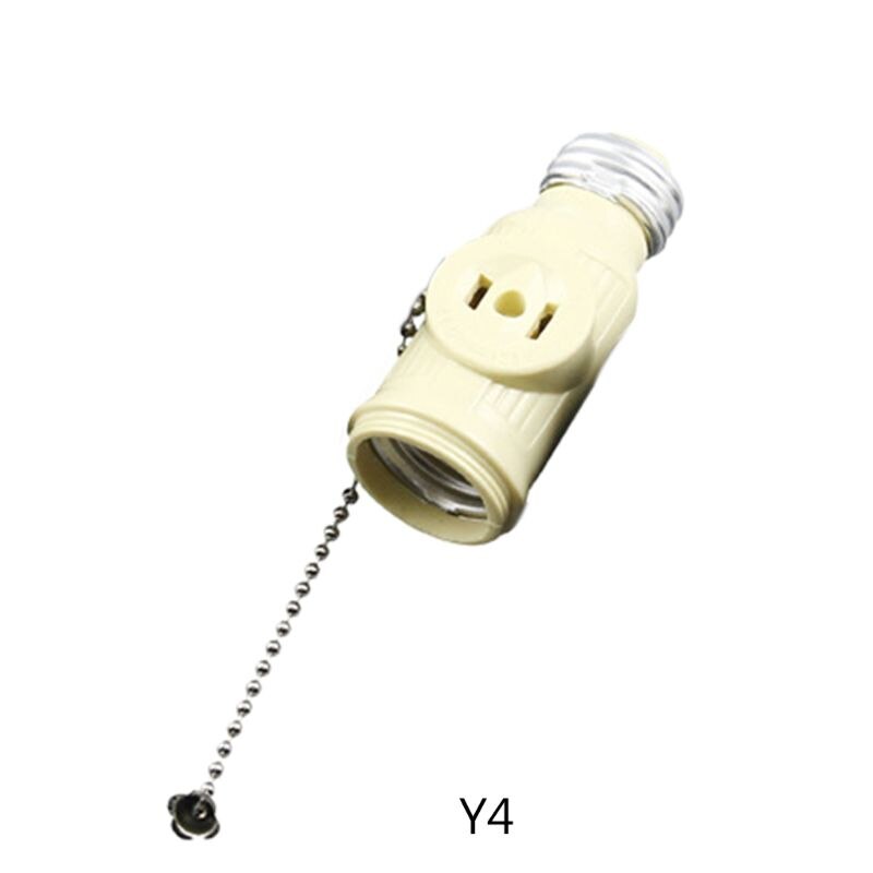 E26 Bulb Socket to 2 Outlet Adapter Light Holder Splitter with/without Pull Chain Switch for Workshop Garage Utility Room: 4