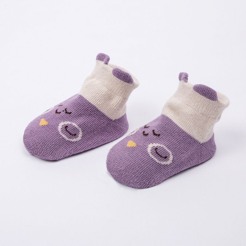 6 Paren/partij 0 Tot 2 Jaar Baby Sokken Lente Zomer Leuke Cartoon Low Cut Sokken Voor Pasgeborenen Baby Jongen Meisje anti-Slip Katoenen Sokken: Purple 6 Pairs / 0-12M