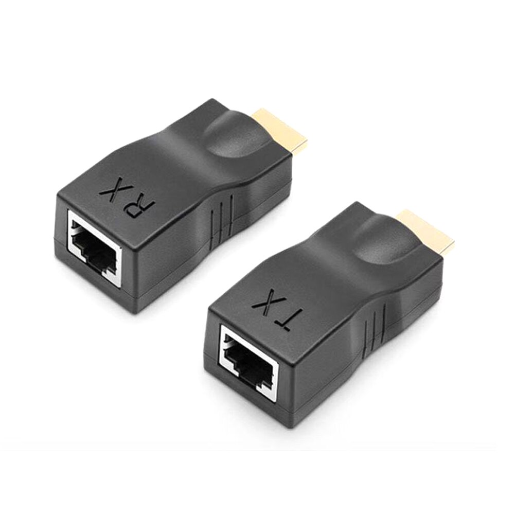 1 par 4k hdmi-kompatibel extender  rj45 extension up  to 30m over cat 5e cat 6 nätverk ethernet lan för hdtv hdpc dvd  ps3 stb: Svart