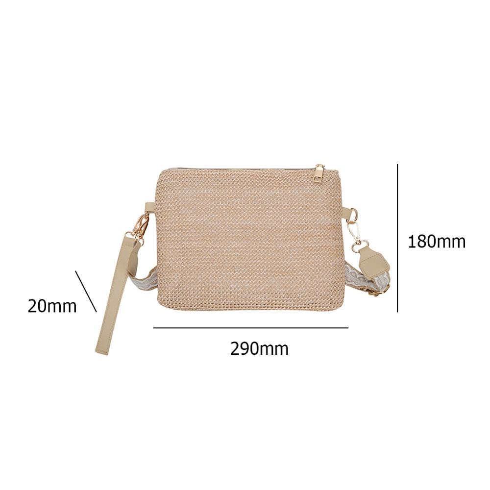 Stroh Weben Messenger Sling Handtaschen Frauen Sommer Strand Schulter Crossbody Geldbörse Frauen Durable Weben Stroh Strand Handtasche