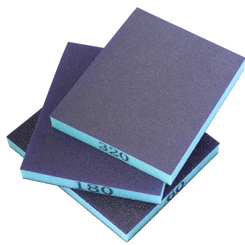 6PCS Schuurspons 60-320 Grit Wasbaar en Herbruikbaar Nat Droog Schuurblokken voor Metaal Hout Polijsten Schuurgereedschap 120*96*50mm