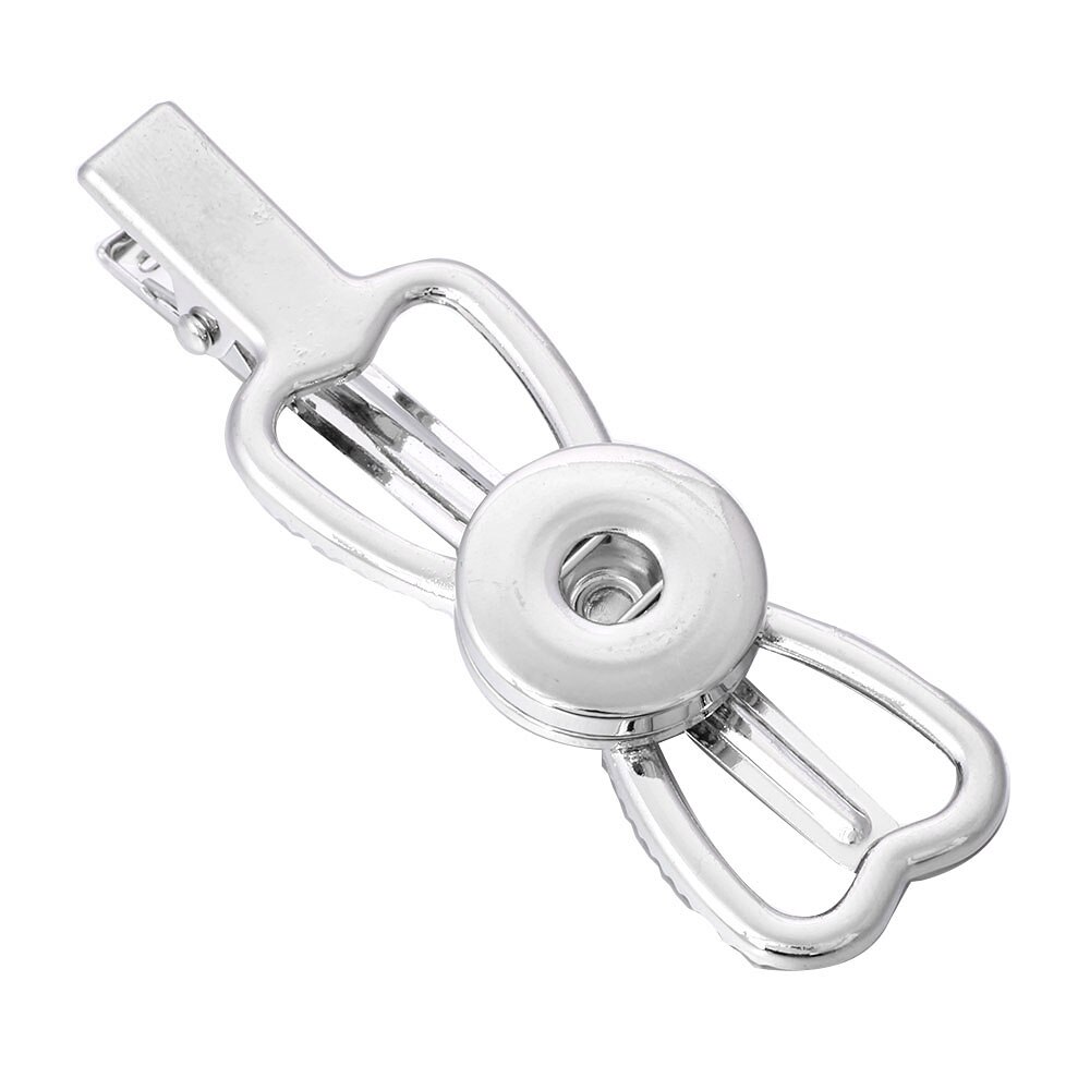 Neue Snap Schmuck Silber Farbe Rose Gold Snap Haar Clip für Frauen Mädchen Fit 18mm Charms Taste Schnappt DIY krawatte Clips Schmuck: 3