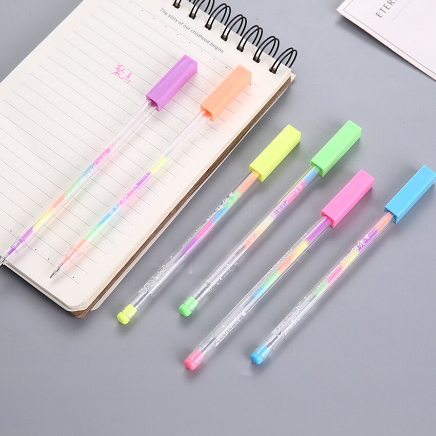6 in 1 Multi-color Highlighter Pen Rainbow Water Pastel Pens Art Student Stationery Kids DIY Album Diary School Prize