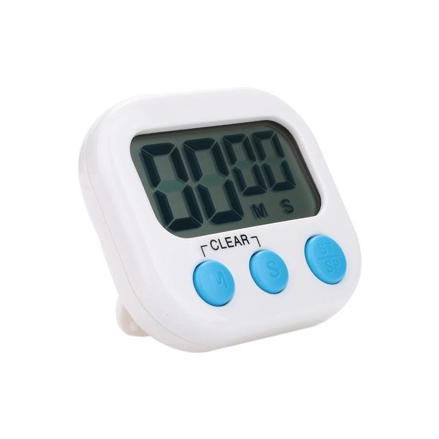 99 Points Cooking Timer Alarm Mini Durable Kitchen Timer Electronic Timer Tool Time Portable Family Chef: English white