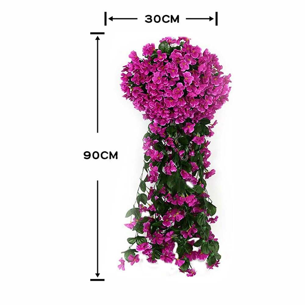Sztuczna hortensja fioletowa wisząca girlanda z winorośli kryty odkryty dom kwiat ozdobny ślub strona główna balkon dekoracja korytarza: róża czerwony