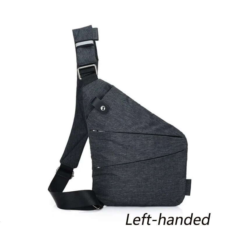 Fash Ergonomic Chest Pocket Bag Youth Slim For Outdoor Activities and Daily Use Left & Right Shoulder: Left hand Dark Grey