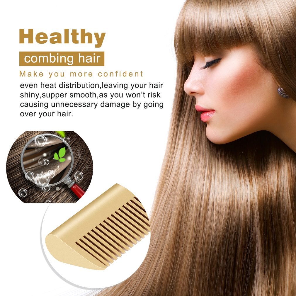 Plancha rizadora para cabello con calor, peine para cabello húmedo y seco, plancha alisadora para cabello, , aleación de titanio