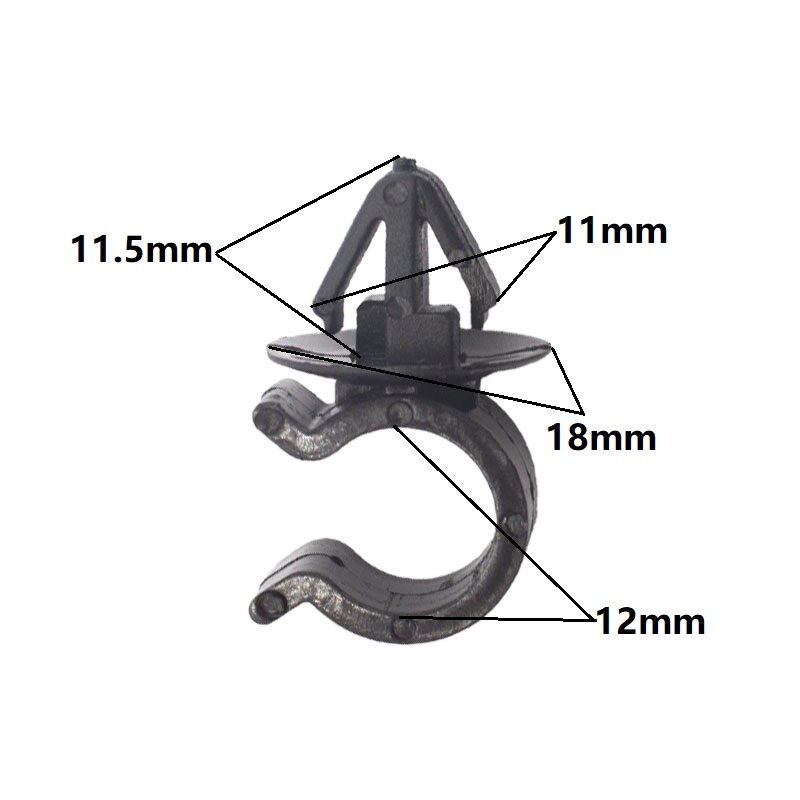 Black 12mm Hood Support Prop Rod Clips Snap Car Parts For Hood Cover bumper fender Automobile Car Accessories Clamp: Default Title