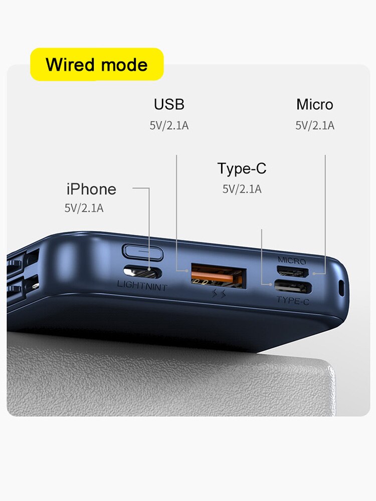 power bank10000mah telephone portable magsafe iphone 12 13 pro max wireless chargers charger carregador powerbank