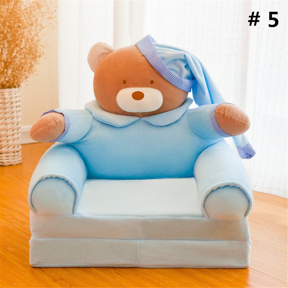 Baby Sofa Cover Geen Vullen Babyzitje multi-layer kinderen Sofa Cartoon Opvouwbare Kinderstoel Leuke Lui Persoon liggen Seat