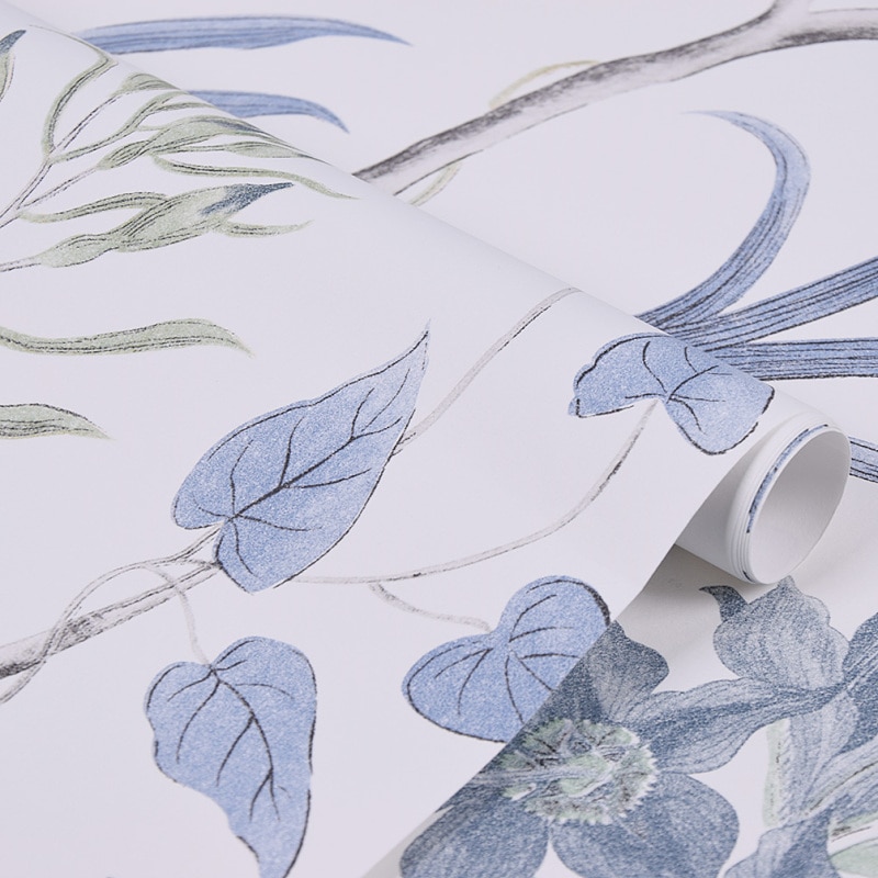 Papel tapiz Floral Rosa Vintage para decoración de la pared del dormitorio, papel tapiz de 100x53cm con mariposas tropicales, pájaros y pared de flores
