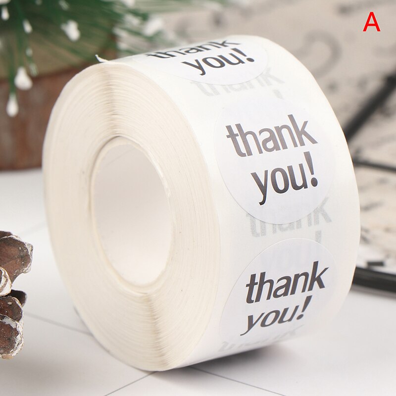 500Pcs/roll Thank You Sticker for seal label scrapbooking Kraft sticker Baking: A