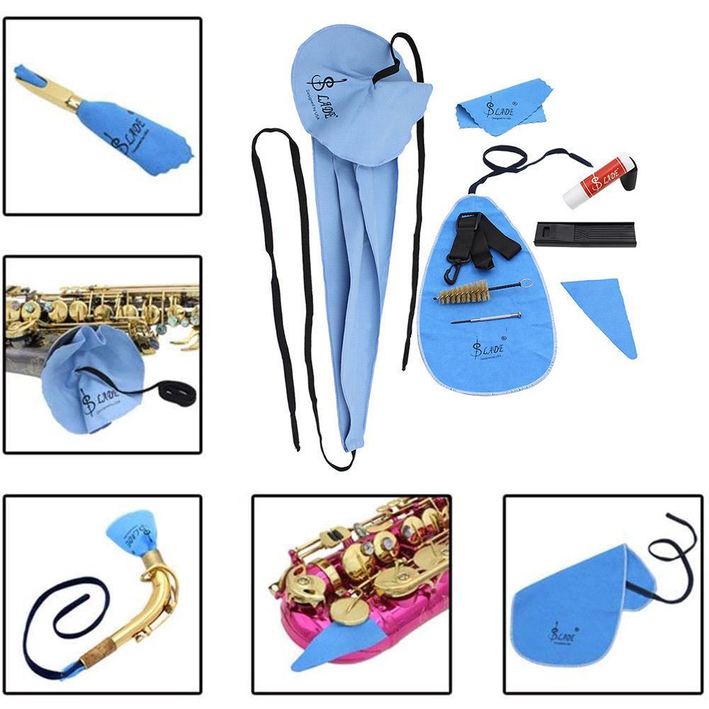 Schroevendraaier Brush Saxofoon Cleaning Care Kit Riem Rust Reed Borstel Case Mini Kussen Vet Kurk Levert Mondstuk Duim L1C9