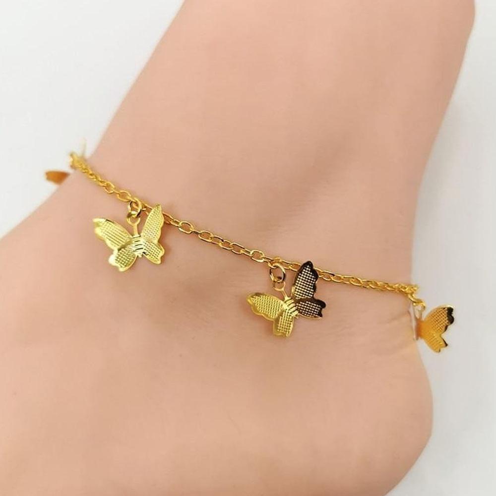 Stonefans Bohemian Beach Anklet Bracelet Gold Butterfly Pendant Jewelry Metal Butterfly Foot Chain Anklet for Women Jewelry