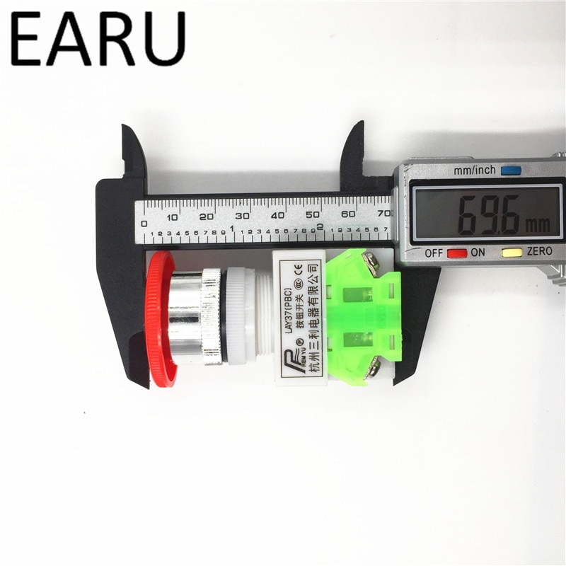 Red Mushroom Cap 1NO 1NC DPST Emergency Stop Push Button Switch AC 660V 10A