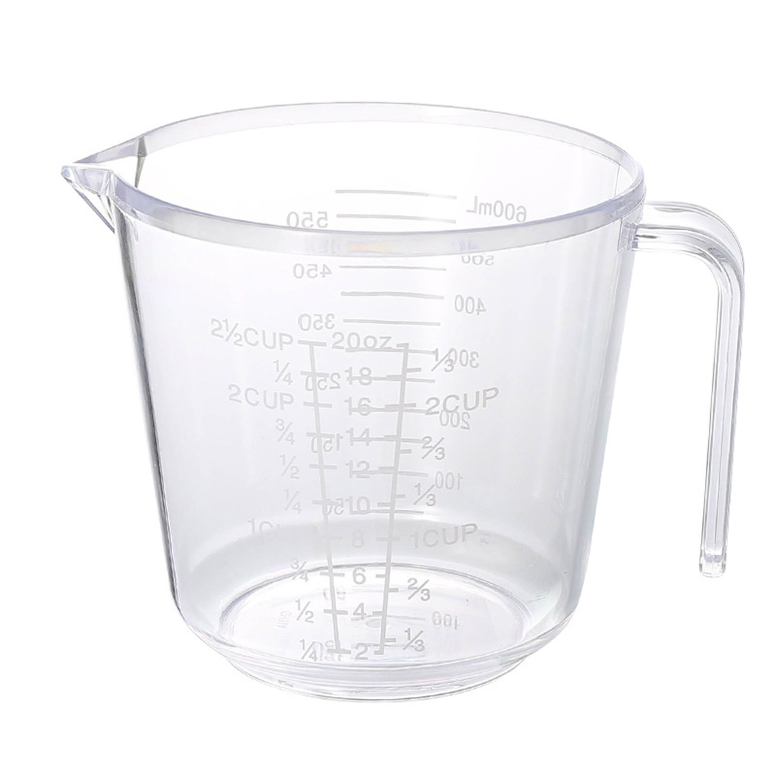 600ML Food Grade Plastic Measuring Instruments With Scale Durable Portable Plastic Measuring Cup Tool Cups: Default Title