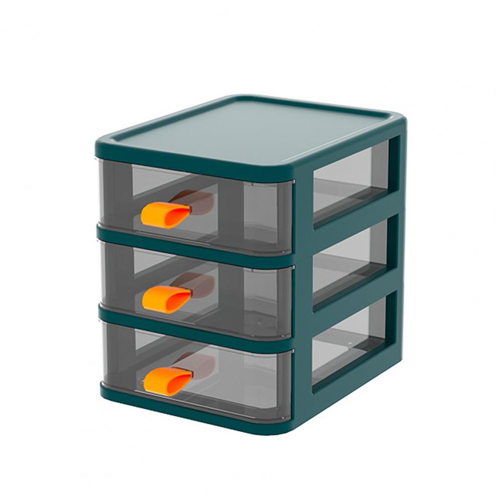Storage Boxes Stable Plastic Multi-layer Drawer Cube Storage Organizer Desktop Drawer Storage Container: Green 3 Layers