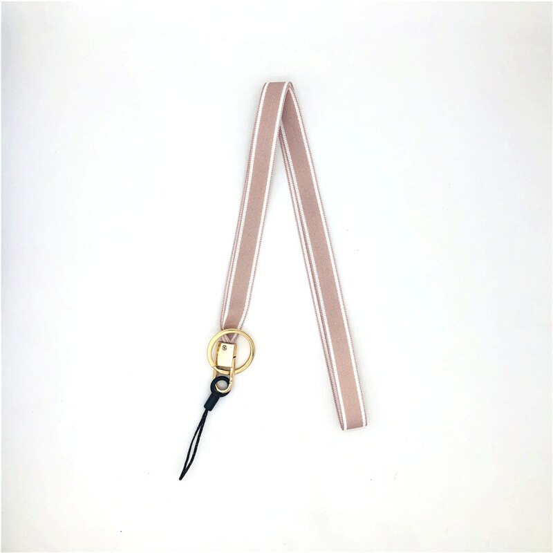 cordones de rayas multicolor para teléfono para correa de cuello de llave para tira de correas para tarjeta de identificación llavero para gimnasio Lanyard Key: Rosa