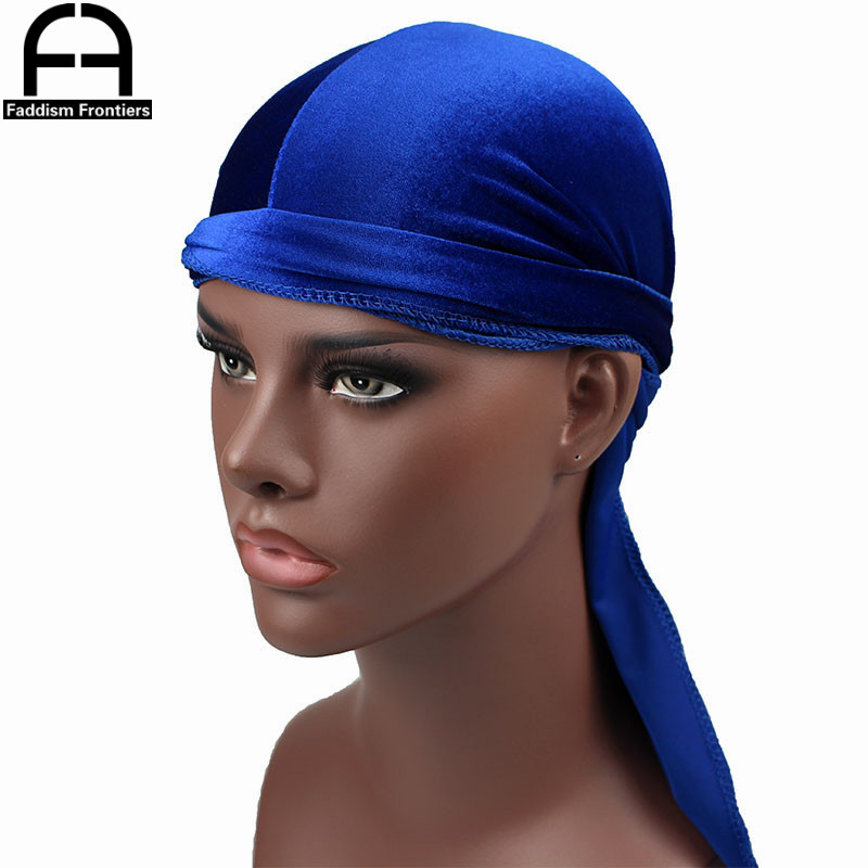 Men's Velvet Durags Bandana Turban Hat Wigs Doo Men Durag Biker Headwear Headband Pirate Hat Hair Accessories