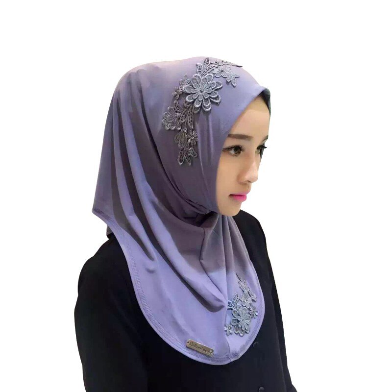 Ladies Lace Embroidery Headband Hijab Islamic Scarves Bonnet Shawls Muslim Scarf Women Hijab Islamic 11 Colors