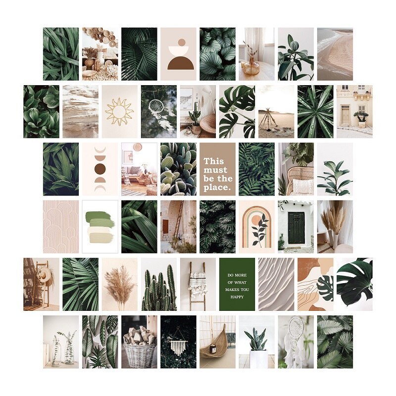 Juego de 50 hojas de postales decorativas para pared, pinturas decorativas, tarjetas de fotografía de estilo INS, fotos decorativas DIY: 14