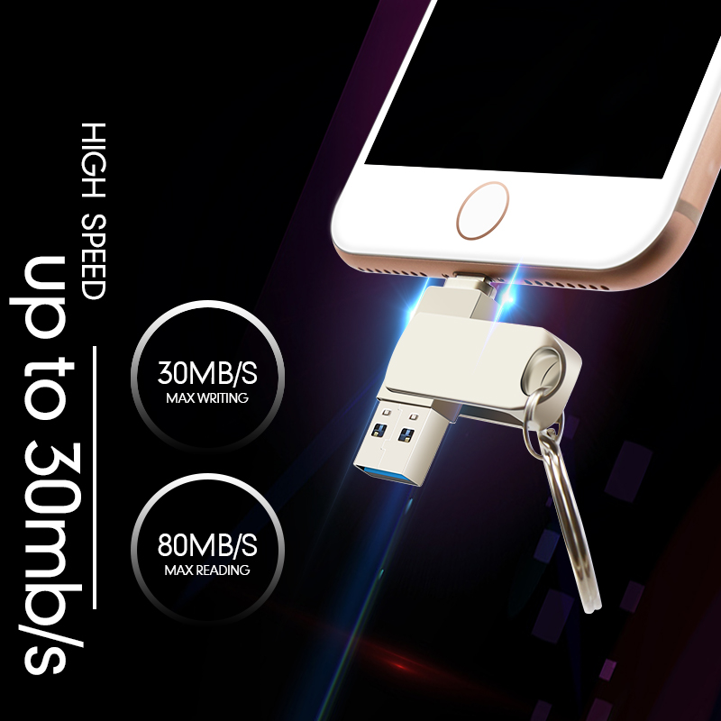 USB błysk przejażdżka dla iPhone X/8/7/7 plus/6/6s/5/SE/ipad 2 w 1 długopis odwieźć pamięci 16GB 32GB 64GB 128GB metalowe Pendrive usb 2.0