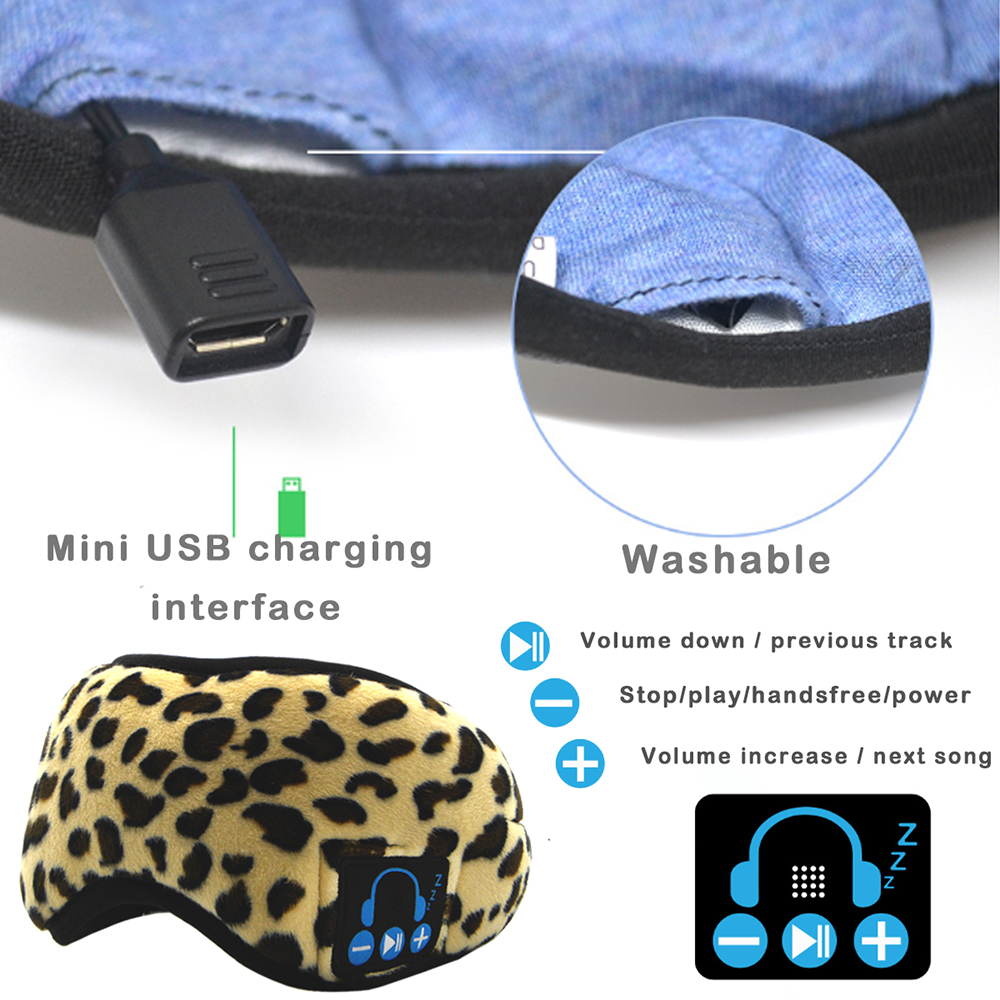 Bluetooth Sleep Music Blackout Eye Mask Blinder Earmuff Handsfree Mic Calling Headband Full Shading Hypnotic Music Eye Mask