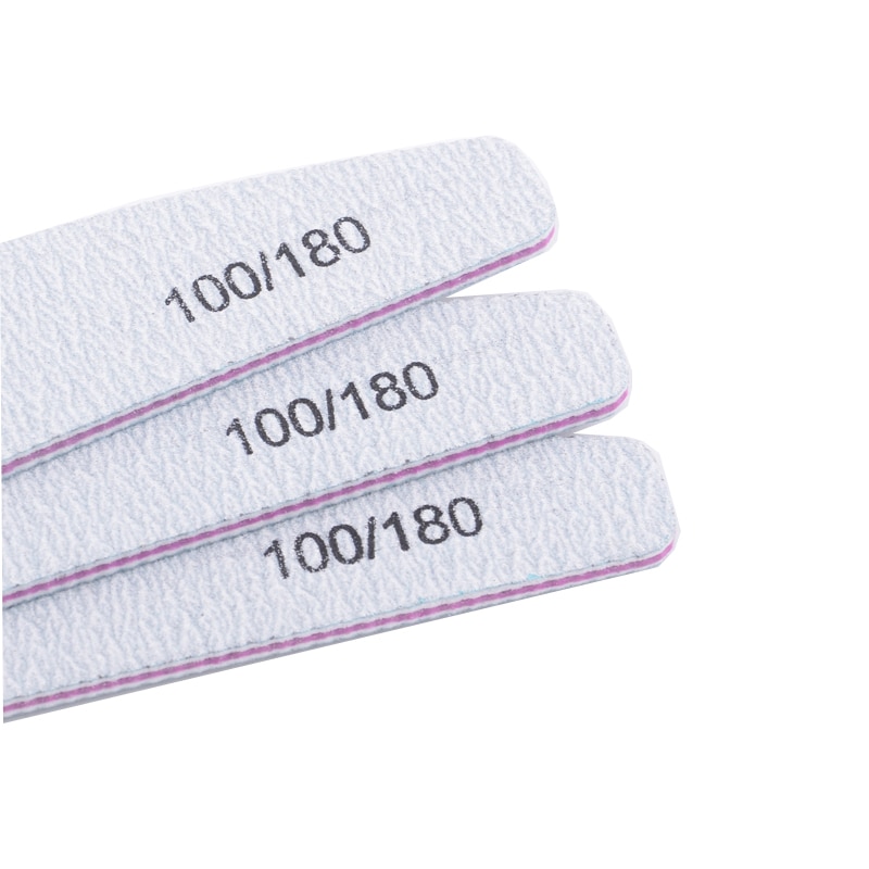 Lixas para unhas, 10 und., gramatura 100/180, acabamento, unhas de gel, manicure, pedicure, ferramentas