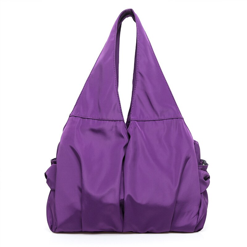 Style Woman's Bag, Single-shoulder, Hand-held Messenger Bag, Waterproof Nylon Bag, High-capacity: Light Purple