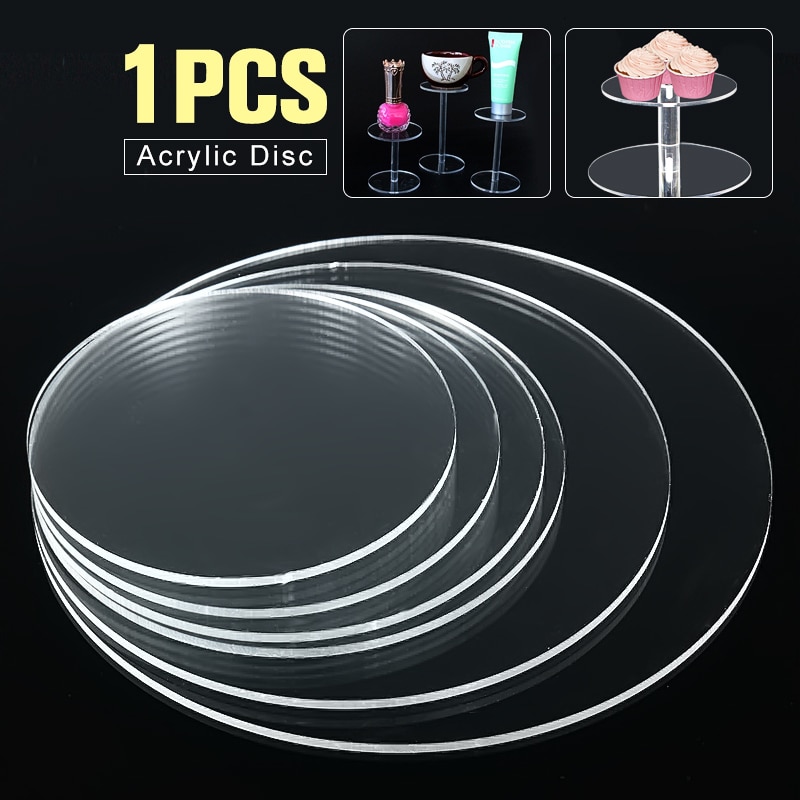 3mm klare ekstruderede akryl cirkeløreringe med hul akrylskiver perler plexiglas til billedrammer diy håndværk cd stativer