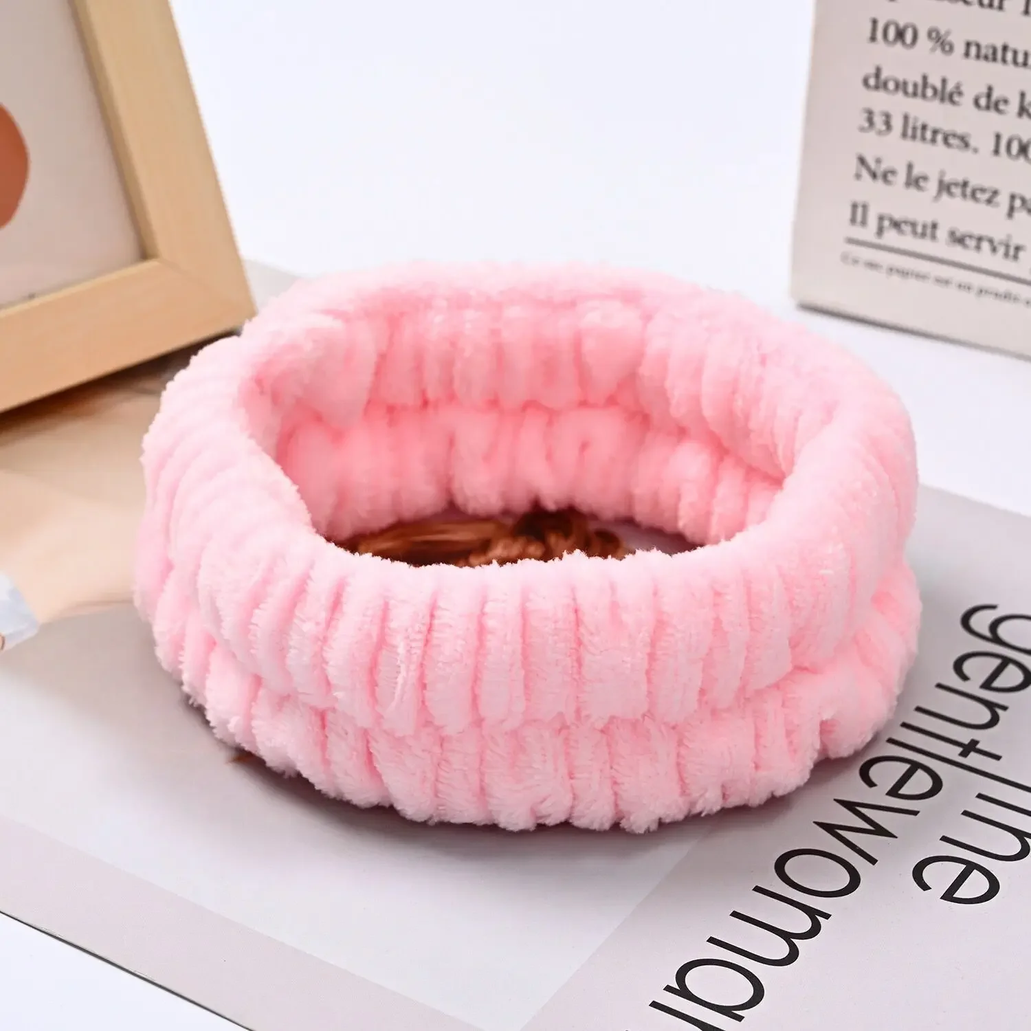 Muñequera de microfibra para lavado de muñeca, toalla, muñequera, Scrunchies para lavarse la cara, muñequera absorbente, diadema para mujer: Blanco