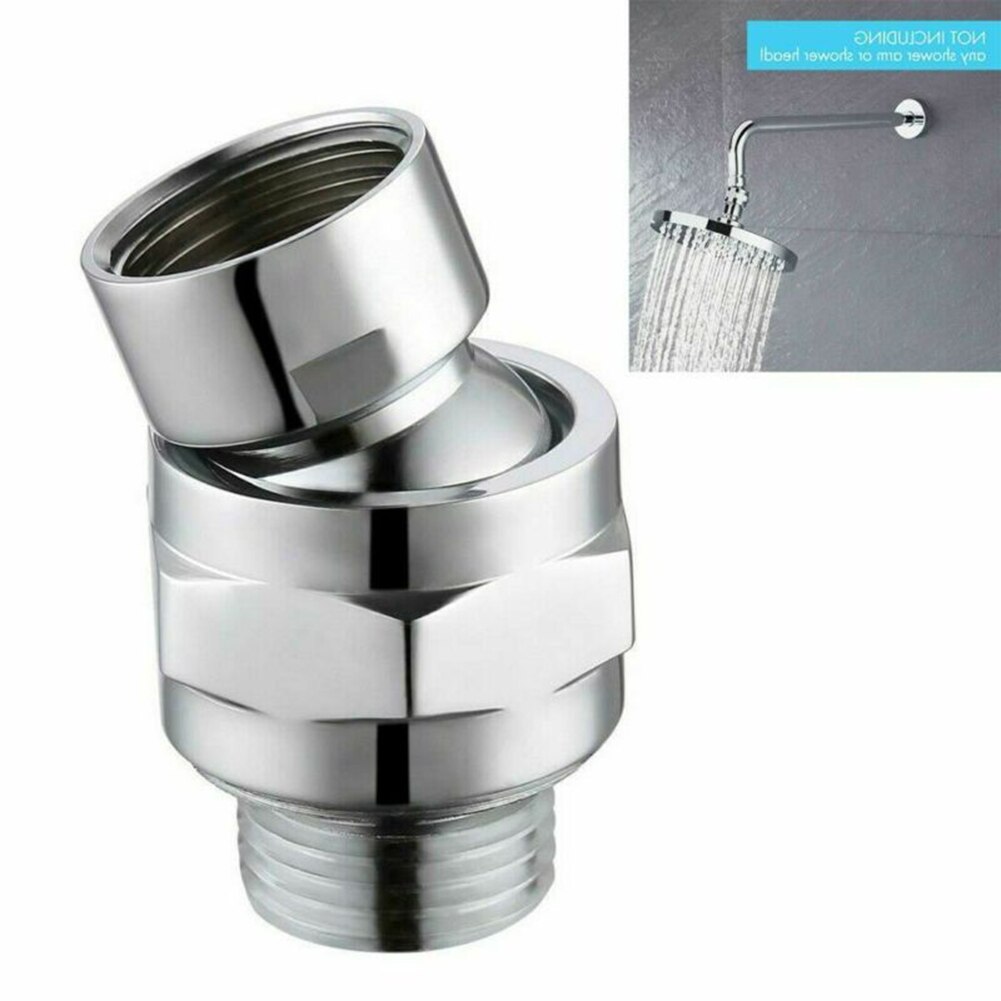 Brushed Nickel Ball Joint Shower Arm Head Angle Adjustable Swivel Adapter Chrome Standard G 1/2 Connections