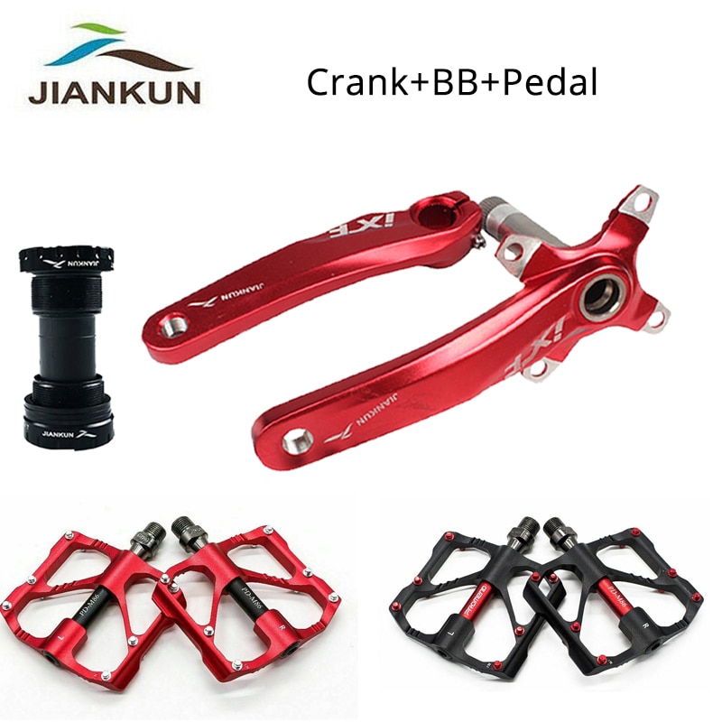 JIANKUN 170mm MTB Bike Crank 2pc 9/16in Pedal 104BCD IXF Arm chainring Aluminum Road Bicycle Crankset with Bottom Bracket BB