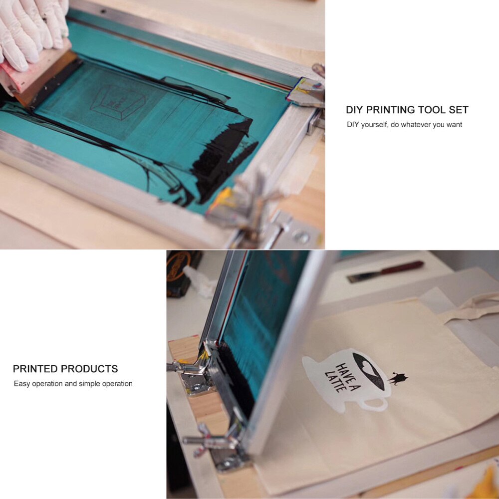 20pcs Screen Printing Kit Silk Screen Printing Frame Squeegees Inkjet Transparency Film and Mask Tape