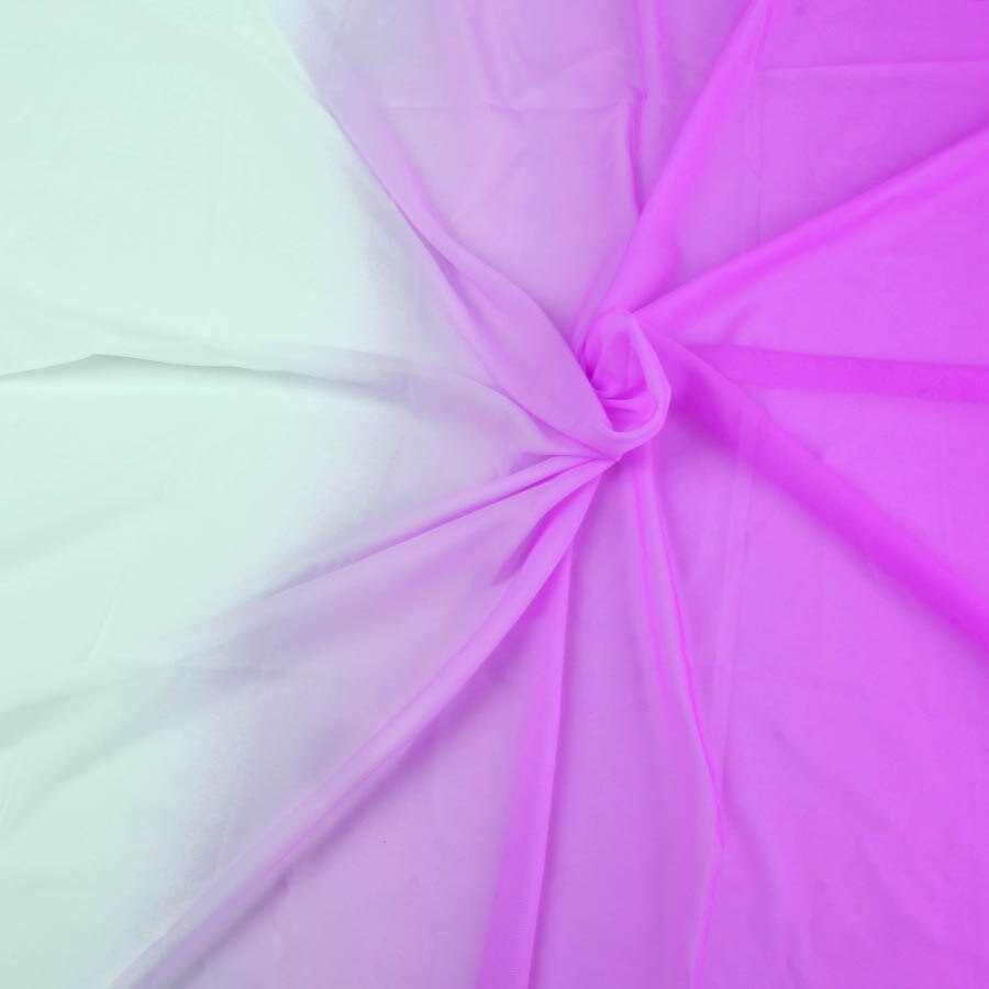 Ombre Gradient Color Shade Fabric 100D Chiffon Draped Fabric for Wedding Gowns 145x50cm: RedPurple to White