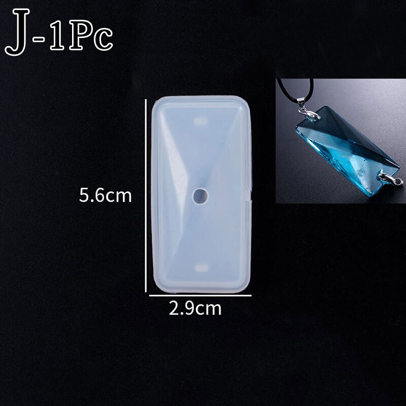 DIY Silicone Pendant Water Mold Epoxy Resin Craft Making Tool Jewelry Crystal Necklace Bracelet Earrings Geometric 3D Craft: J