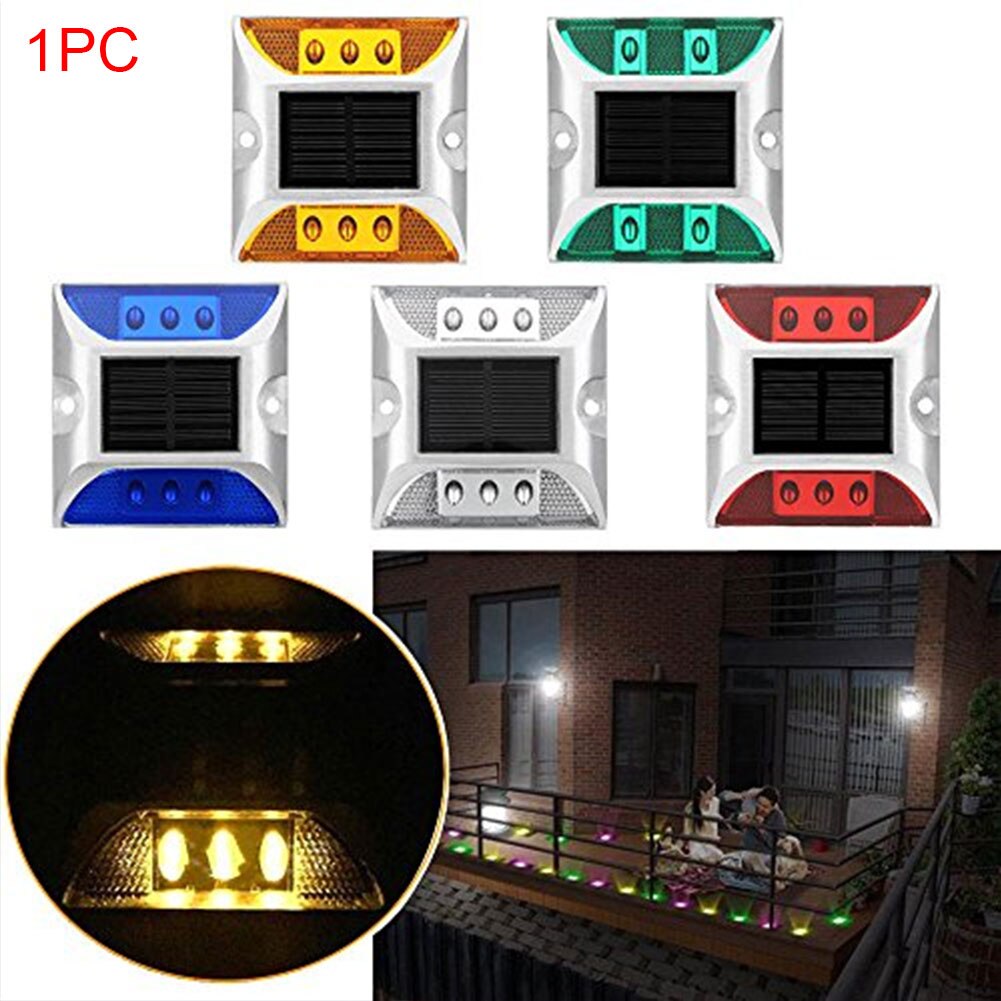 Warning Street Pathway Lamp Garden Square Ground Steady Outdoor Brick Traffic Solar Power Road Stud Light Path Deck