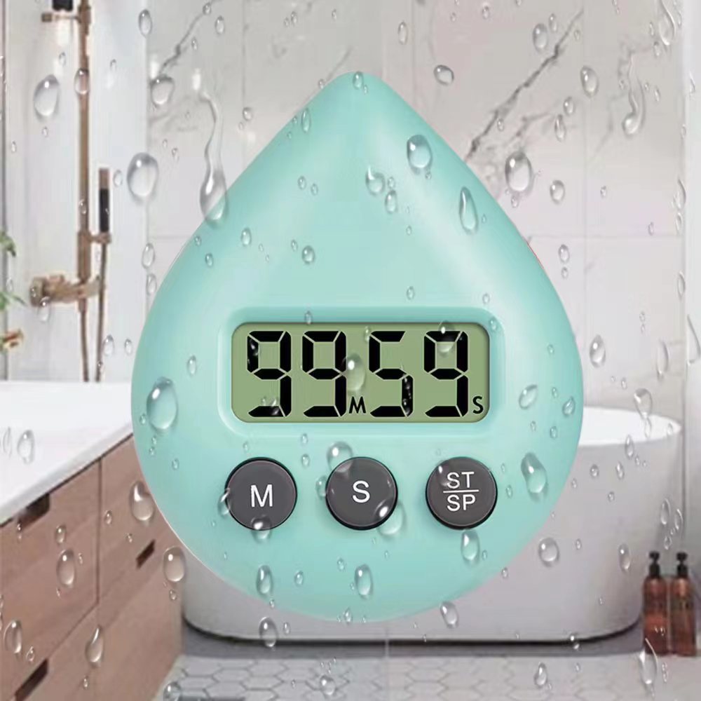 Digitaler Timer, wasserdichter Küchentimer, magnetische Rückseite, Badezimmer-Timer, Toiletten-Timer, Duschuhr für Küche und Badezimmer