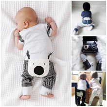Emmababy calças compridas de desenhos animados, calças outono para bebês com desenhos animados, 0-24 meses, calças compridas de algodão para bebês