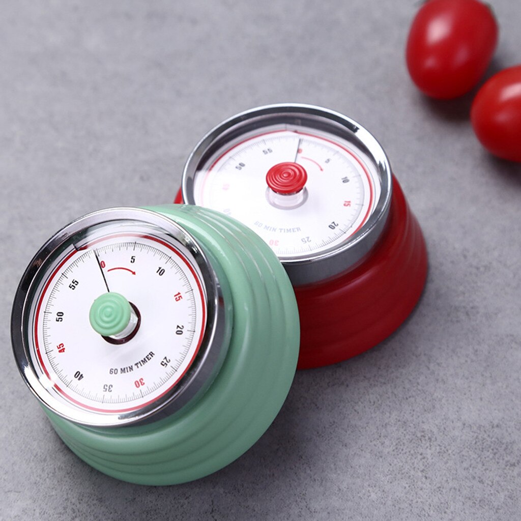 Retro Kitchen Timer Ring Bell Alarm Loud 60-Minute Kitchen Timer Dial Cooking Timer Retro Mechanical Clockwork Digit