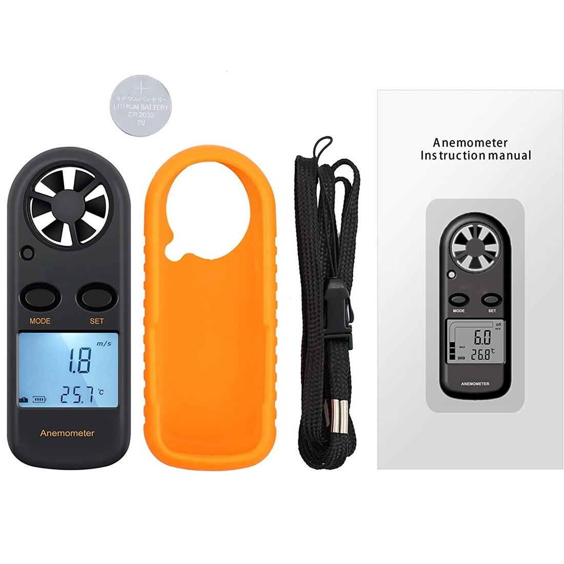 Digital Mini Anemometer Wind Speed Gauge Meter LCD Handheld Airflow Windmeter 30m/s Hand-held wind speed Measure Tool