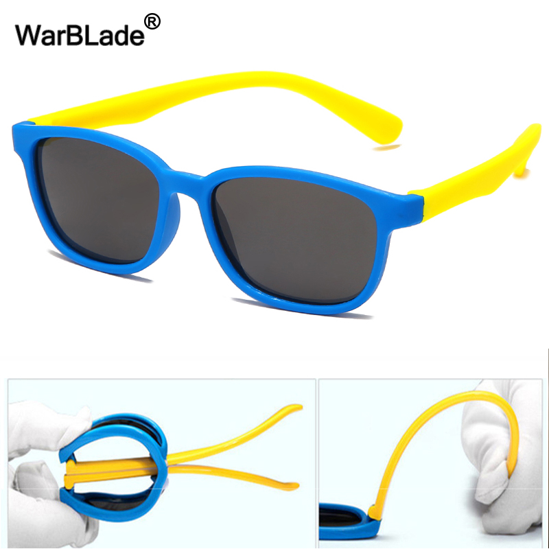 Warblade Gepolariseerde Kids Zonnebril Vierkante Siliconen Flexibele Kinderen Jongens Meisjes Zonnebril Baby Shades Eyewear UV400 Oculos