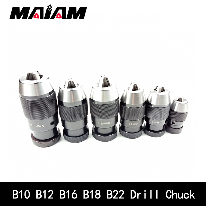 B10 0.5-6mm b12 b16 b18 b22 1-10mm 1-13mm 1-16mm 5-20mm industriel selvspændende borepatron automatisk låsepatron