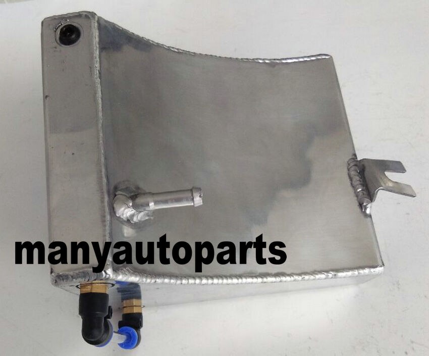 Polished aluminum radiator coolant overflow tank can for Nissan 240SX S13 Silvia