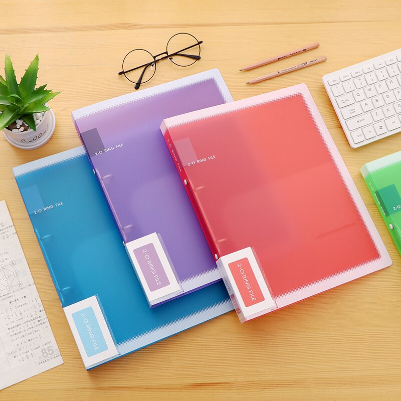 Carpeta de archivos con 3 anillas de colores, organizador de papel A4, 2 anillas transparentes, fundas organizadoras de documentos, carpeta de PVC A4