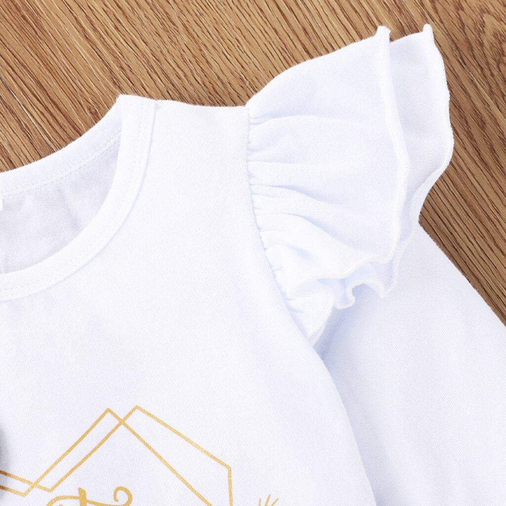 Scherza i vestiti delle ragazze Del Bambino Alfabeto Stampa Magliette E Camicette + Pantaloni Del Fiore + Bowknot Outfits Copre Gli Insiemi Dei Vestiti di trasporto libero ropa de niña # L35