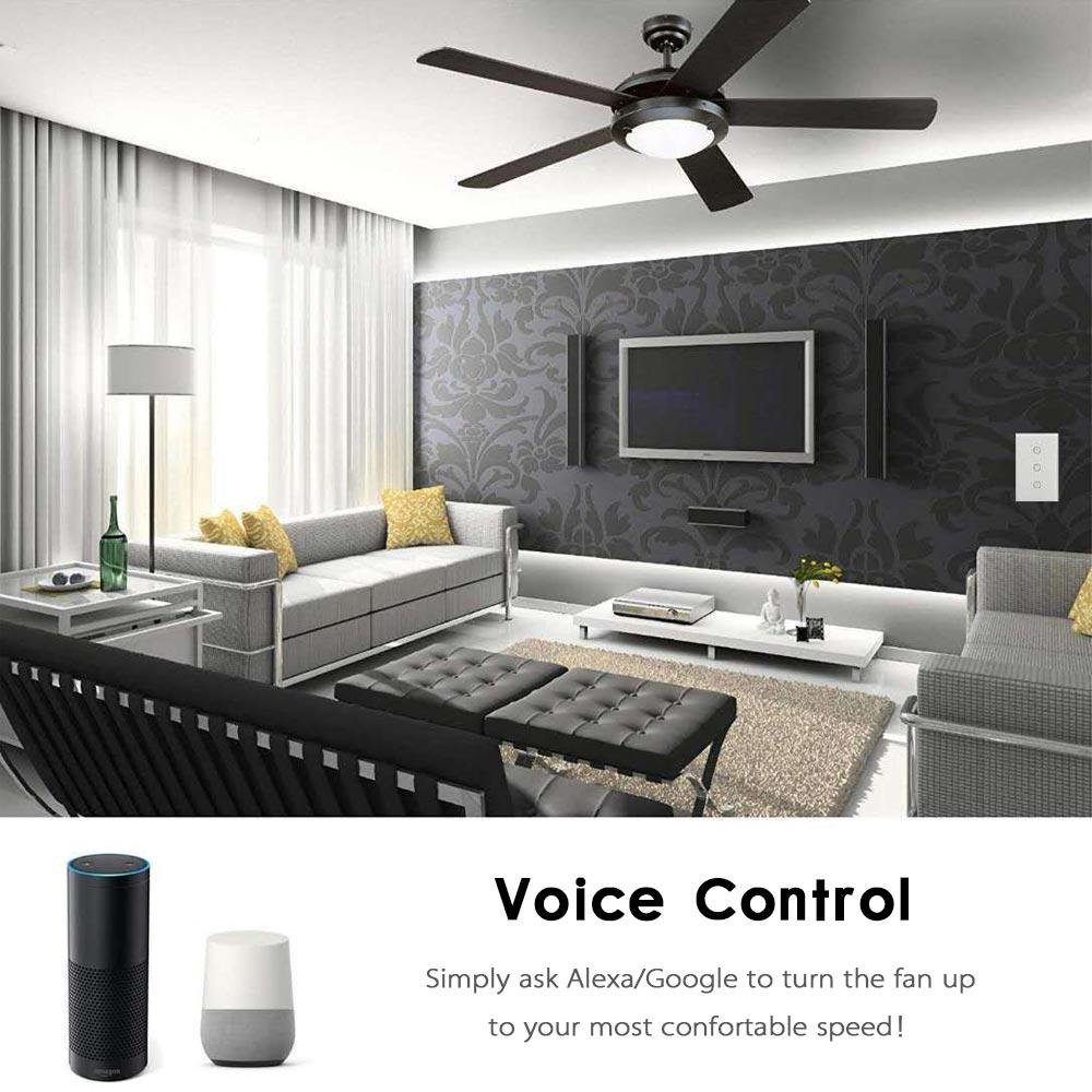 Teekar WiFi commutateur de lumière de ventilateur de plafond intelligent norme américaine vie intelligente APP interrupteur de commande à distance fonctionne avec Alexa Google Home